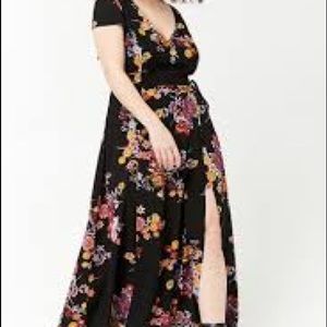Floral maxi/romper dress floor length